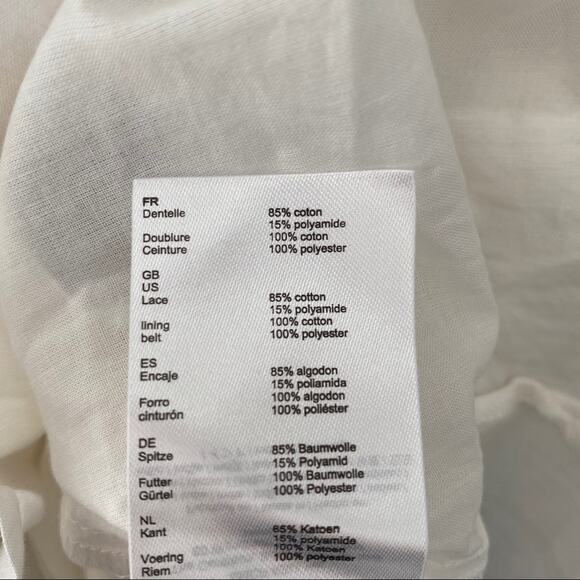 Maje Limba Cream Lace Long Sleeve Ruffle Shirt - Picture 12 of 12